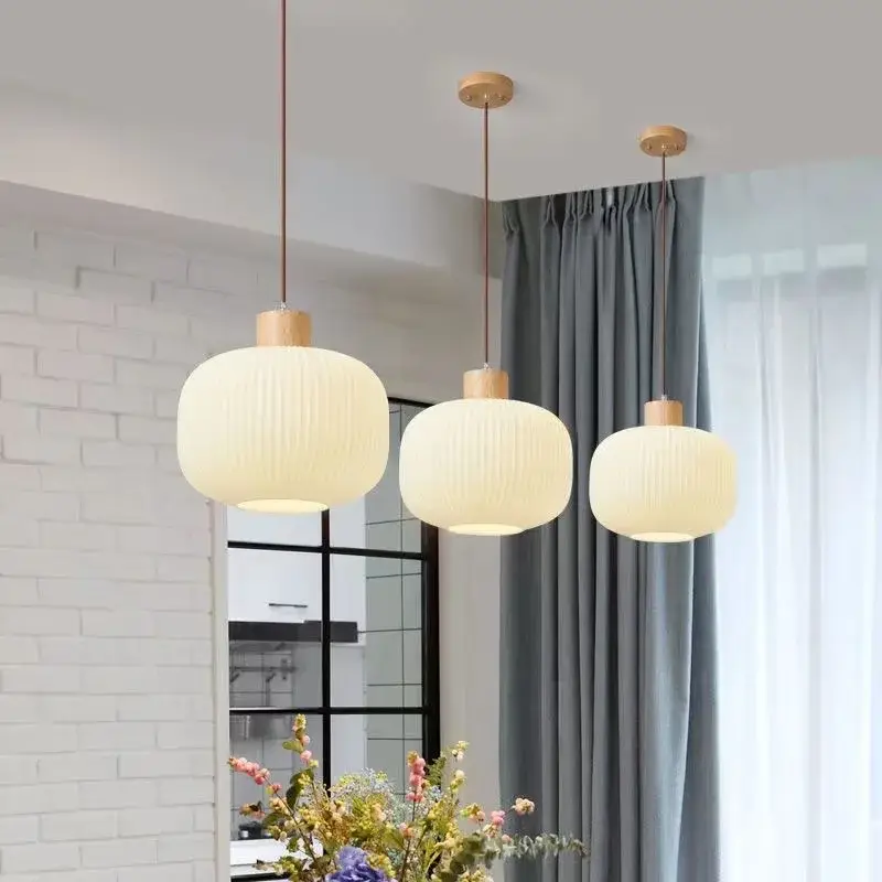 Offre Limitée Glass pendant light with nordic wood detail
