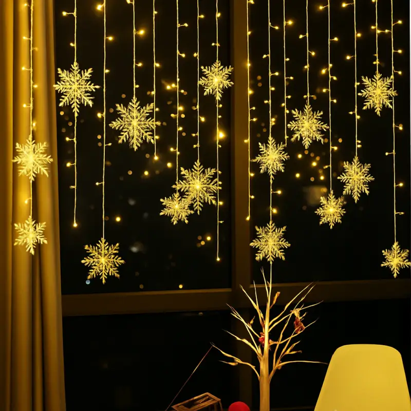 Produit De Marque Christmas led snowflake string lights outdoor decoration
