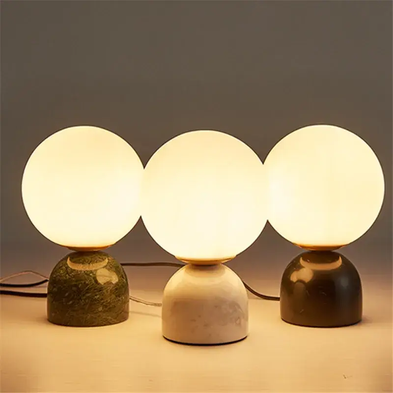 Quantité Limitée Contemporary design marble and glass table lamp