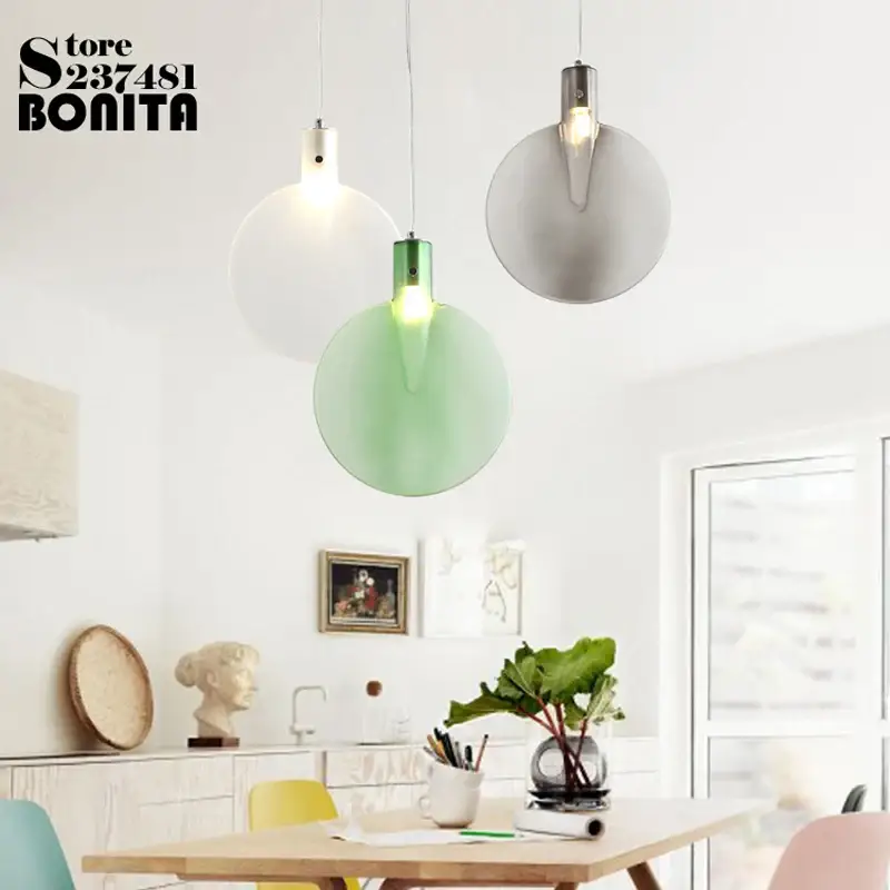Quantité Limitée Modern glass pendant light with tennis racket shade