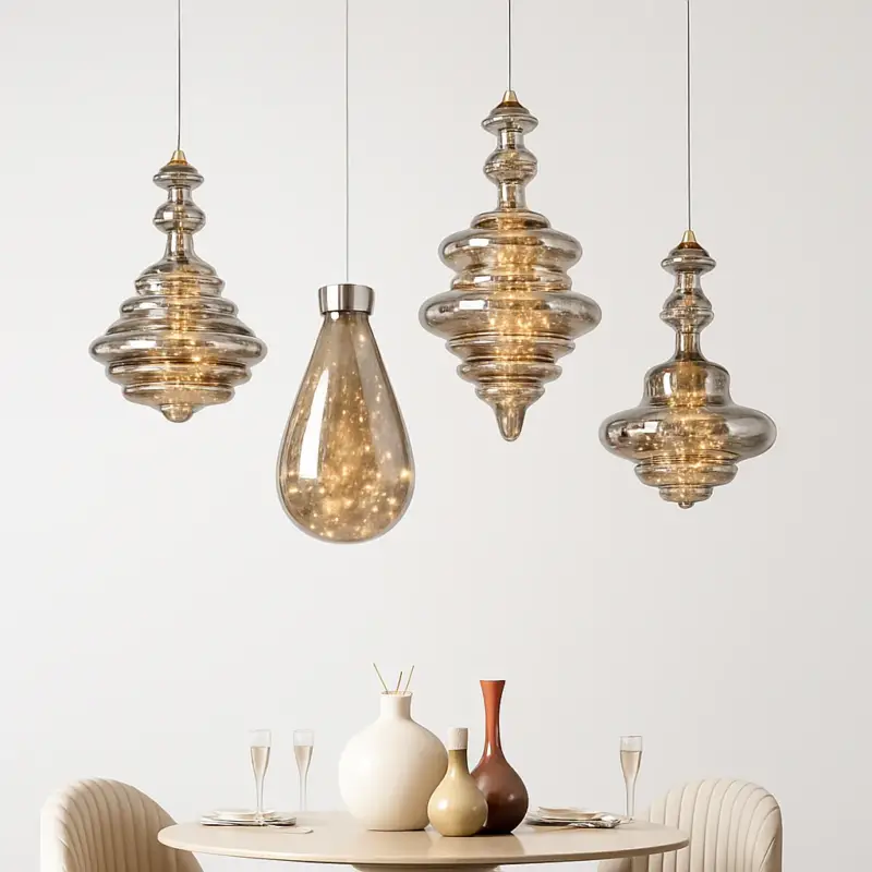 Modern copper chandelier with crystal and led lighting Commander Vite