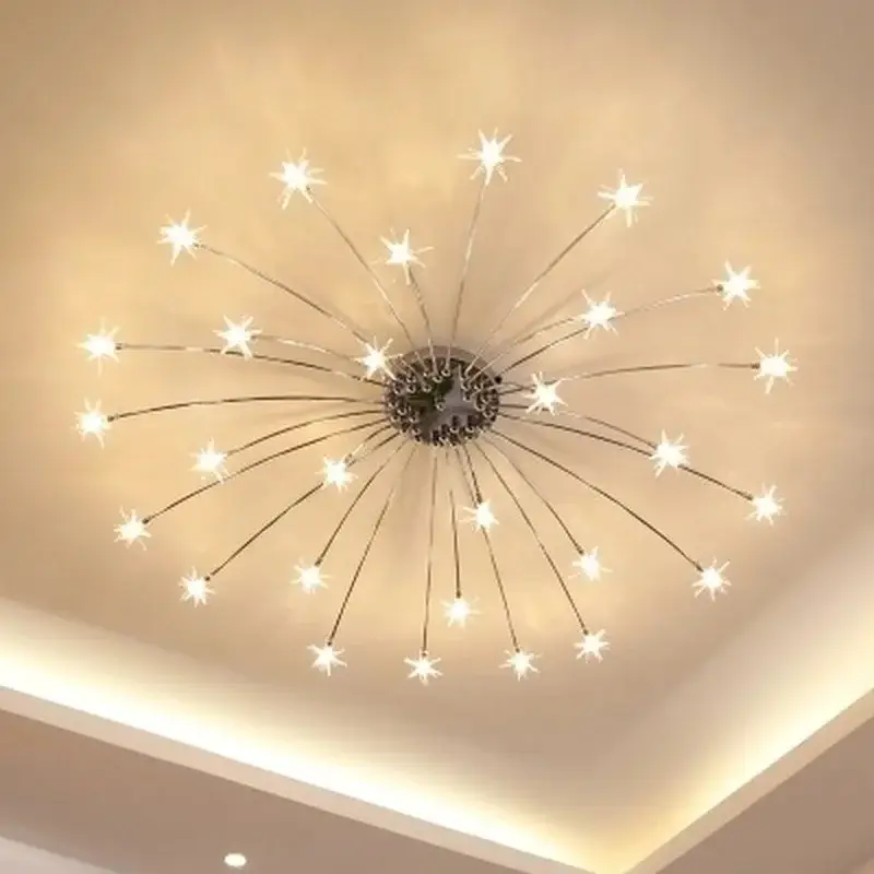 Meilleur Prix Modern round crystal ceiling light with luminous stars