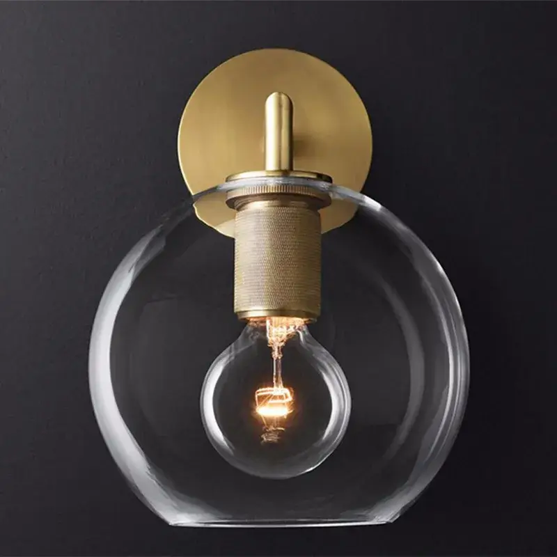 American retro glass wall light with led lighting Authentique