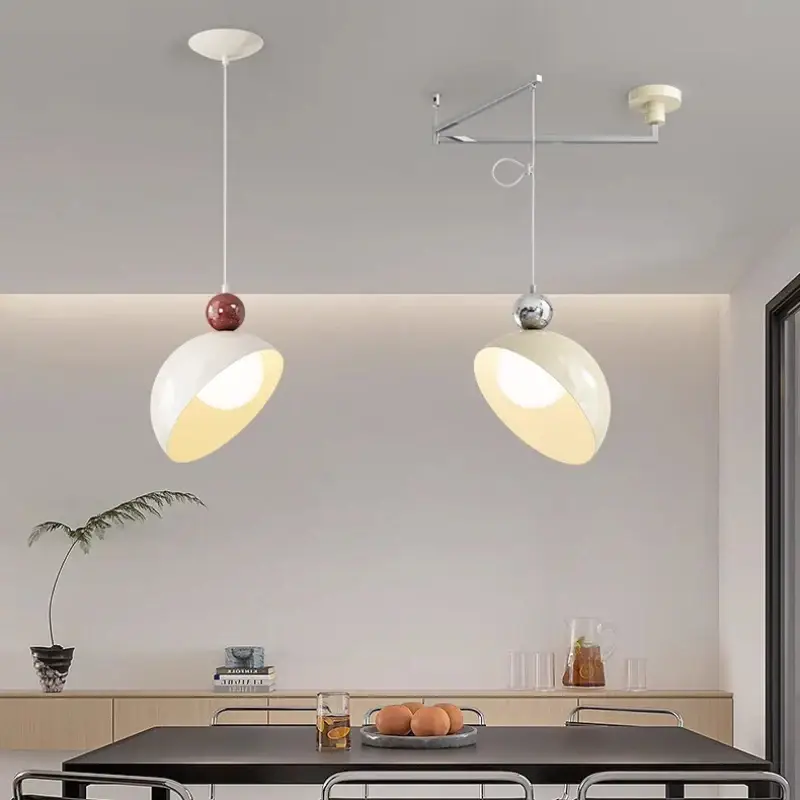 Foldable swing arm chandelier with retractable design for indoor re... Réduction
