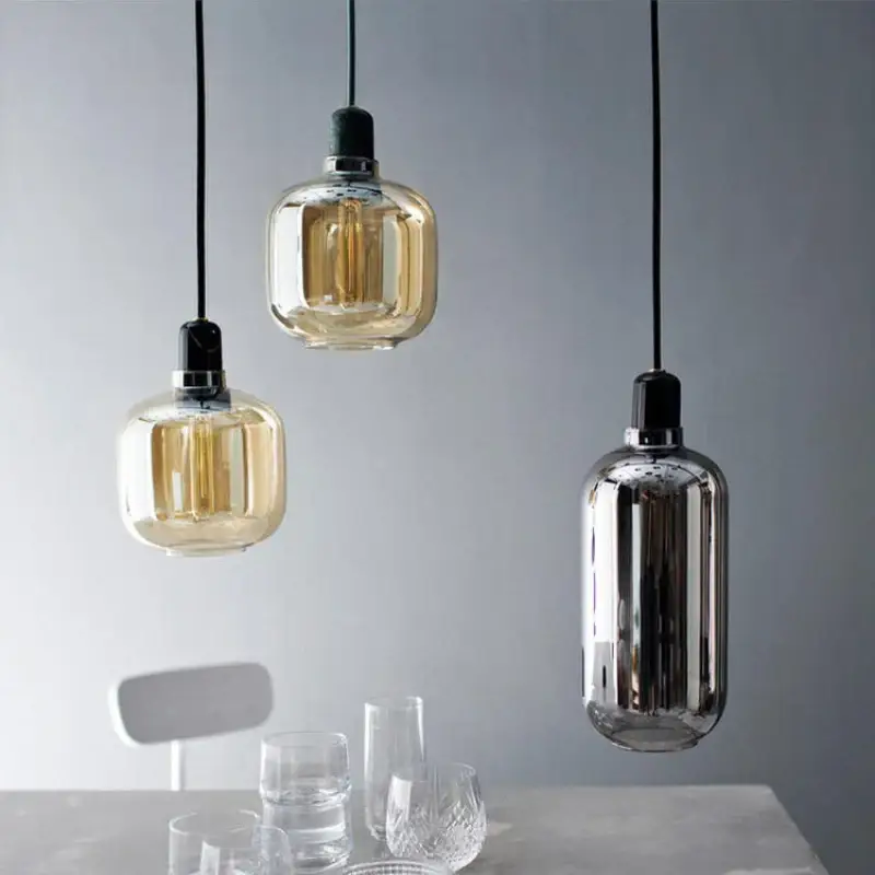 Creative retro danish glass chandelier for a nordic atmosphere Réduction