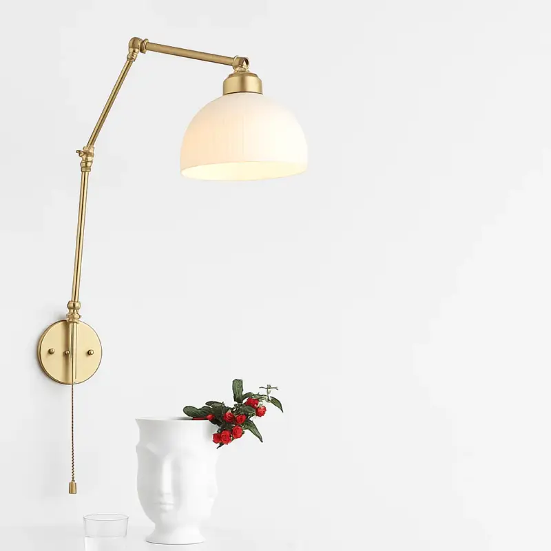 Achat Immédiat Retractable and rotating glass wall light for reading