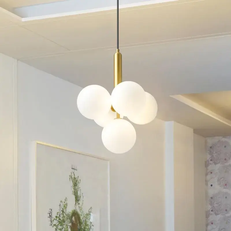 Meilleure Vente Nordic style milky glass chandelier for interior decoration