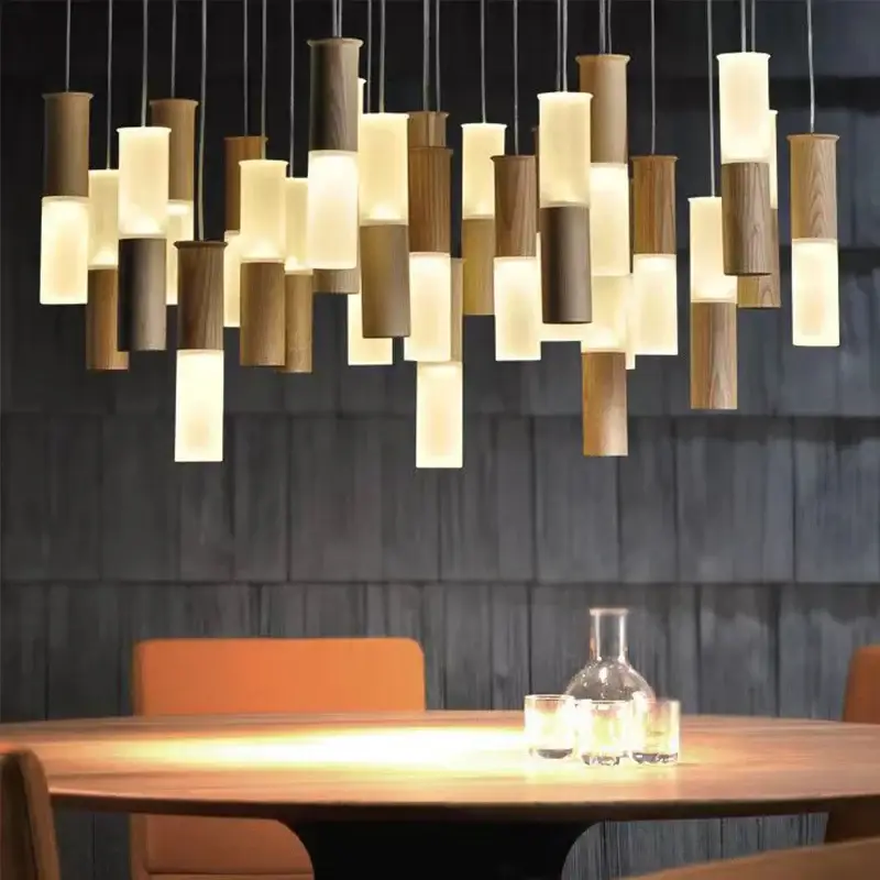 Modern wooden chandelier for designer indoor lighting Top Vente