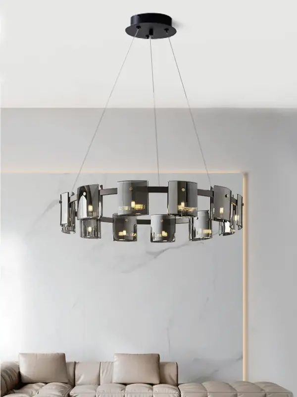 Modern glass chandelier for elegant designer lighting Haute Qualité