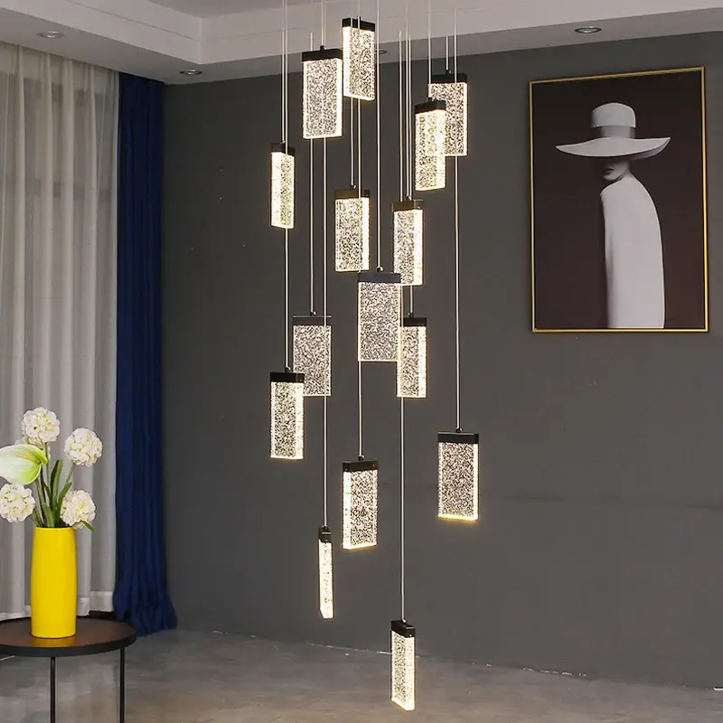 Commander Vite Contemporary crystal chandelier for staircases and interior decor