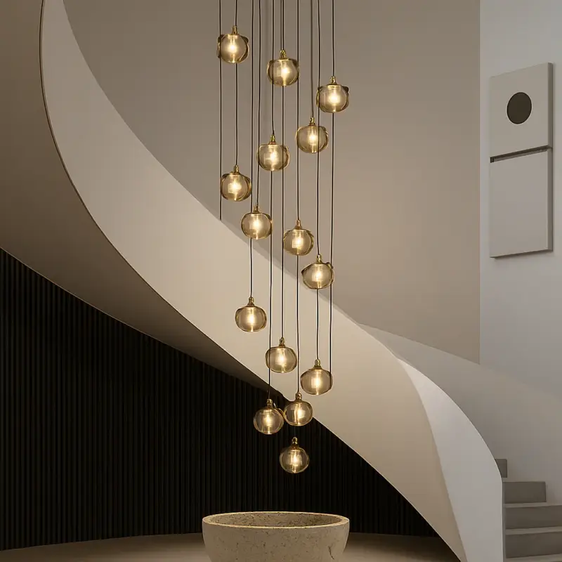 Produit De Marque Modern black and gold led chandelier with elegant design