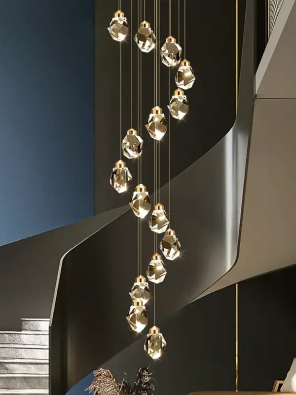 Modern high crystal chandelier for refined lighting Soldes