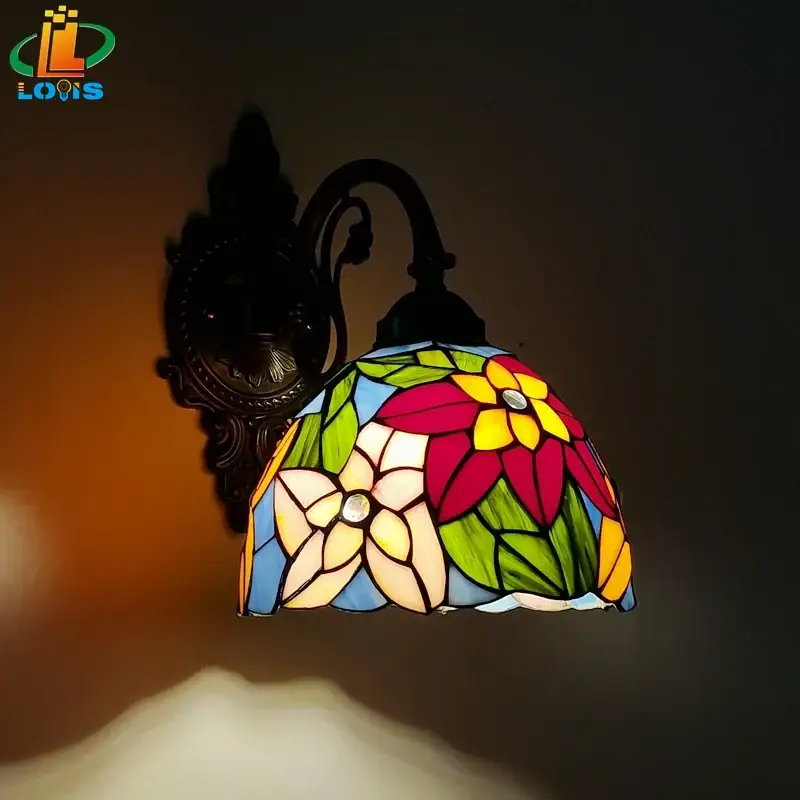 Solde Tiffany daisy wall light classic decoration in antique alloy