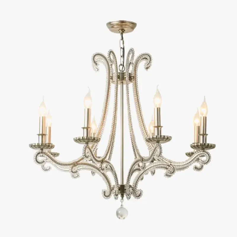 Retro cast metal chandelier for indoor lighting in wrought iron Affaire À Saisir