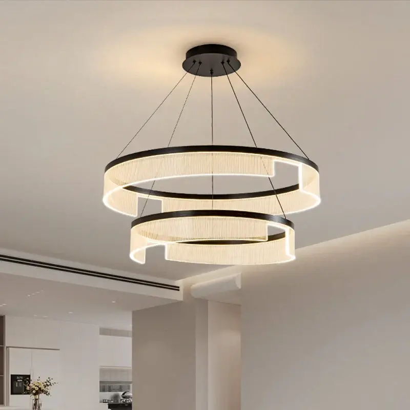 Circular led chandelier in aluminium and acrylic for decorative int... Quantité Limitée
