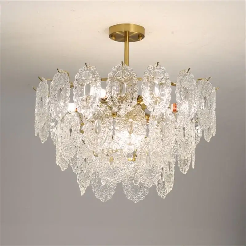 Remise Modern round golden crystal led chandelier