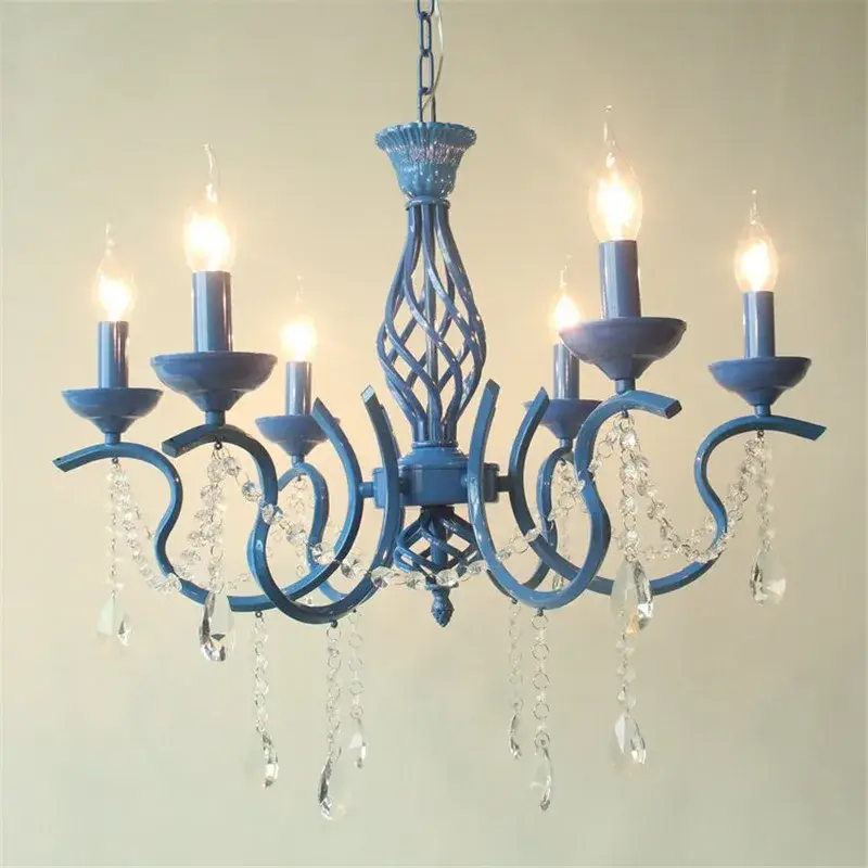 Elegant and refined european pastoral style iron crystal chandelier Acheter En Ligne