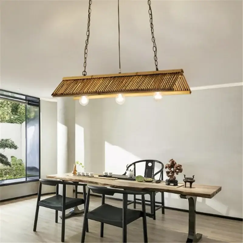 Affaire À Saisir Vintage bamboo chandelier for café, bar and restaurant