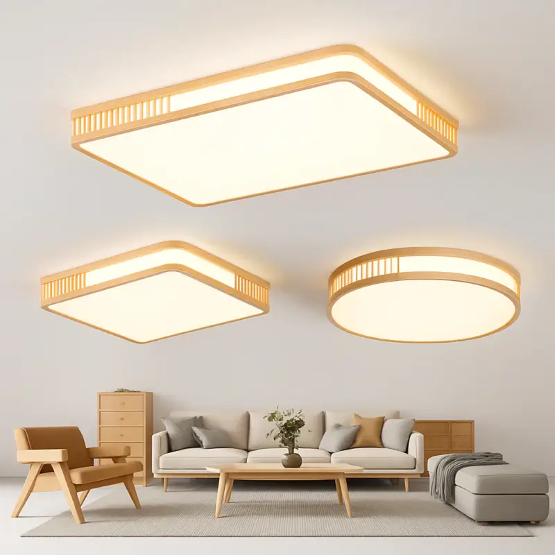 Natural wood led ceiling light for interior decoration Vente Flash