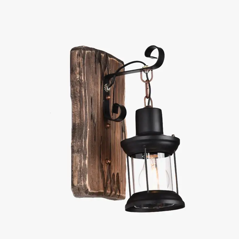 Expédition Rapide Industrial wood wall light for café and restaurant