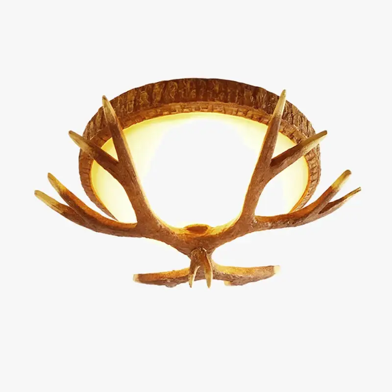 Achat Immédiat Retro antler wood ceiling light in american country style