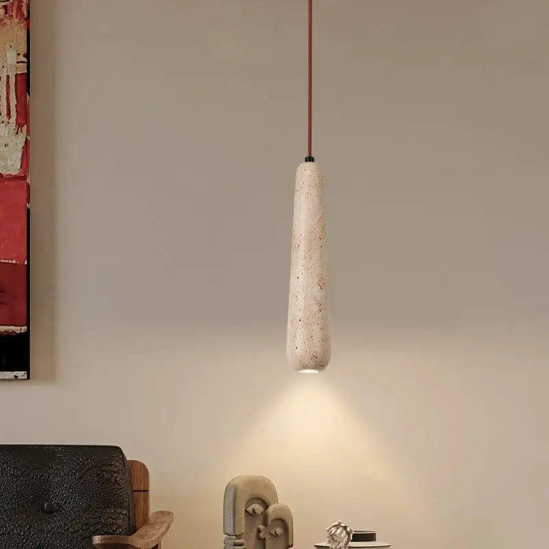 Vintage natural stone pendant light with led retro decor for interior Meilleure Vente