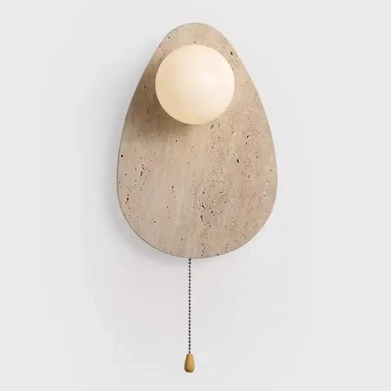 Nouvel Arrivage Vintage natural stone wall light with glass shade and led