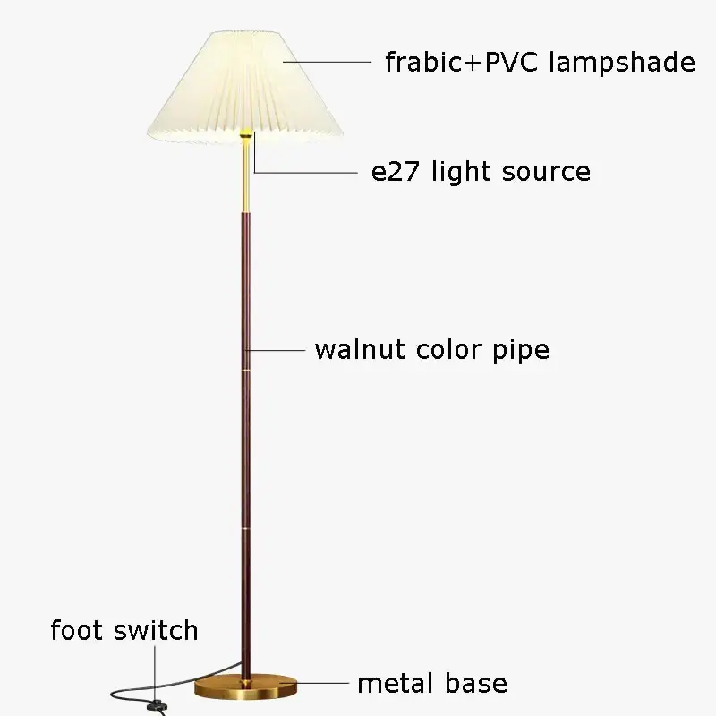 Nordic led floor lamp with fabric shade for interior decoration Meilleure Vente