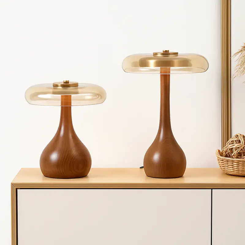 Retour Gratuit Retro art deco table lamp in brass and glass