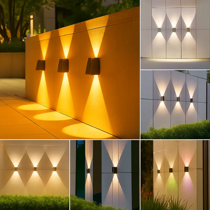 Solar wall light for garden decorative outdoor lighting Prix Choc