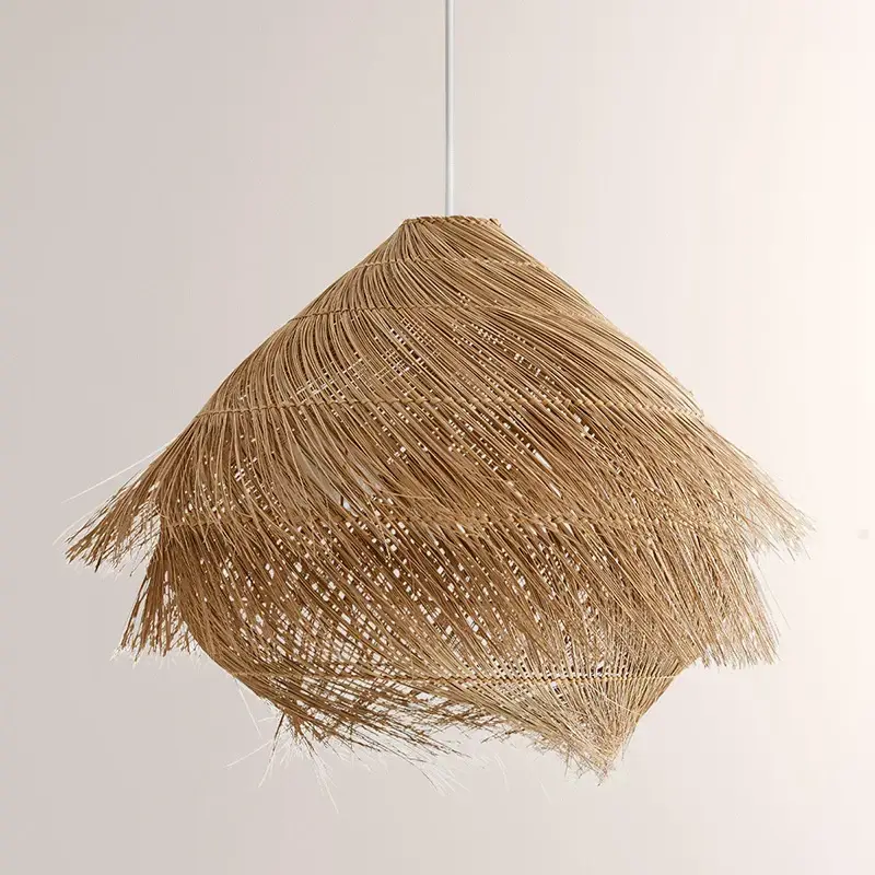 Dernière Chance Woven rattan chandelier wabi sabi style for interiors