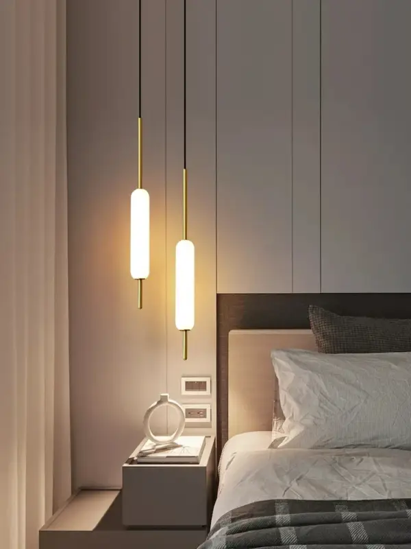 Minimalist nordic double head metal and glass pendant light Offre Limitée