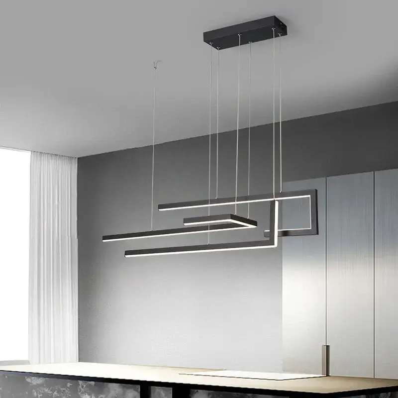 Marque Modern rectangular led pendant light with dimmable brightness