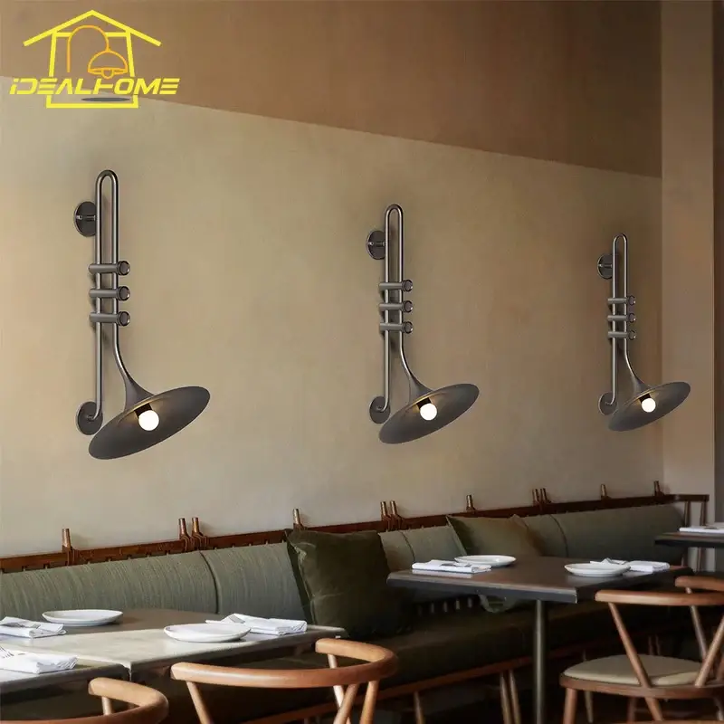 Romantic industrial saxophone led wall light for restaurant Nouveauté