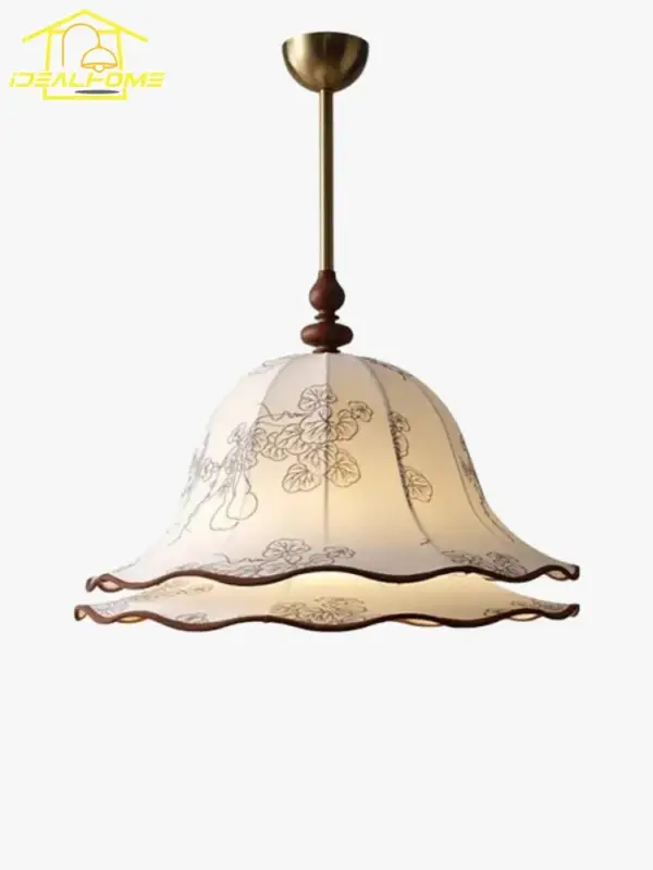 Decorative medieval-style fabric pendant light with french design f... Must-Have