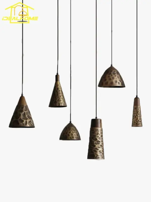 Promotion Vintage copper and walnut pendant light for interior decoration