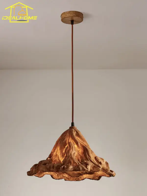 Promotion Wabi-sabi style lotus resin pendant light, zen vintage for interiors
