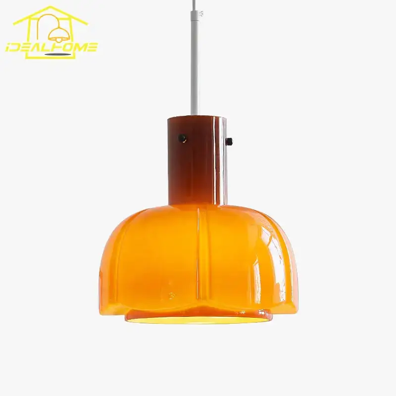 Retro medieval glass pendant light in bauhaus style for interior decor Dernière Chance