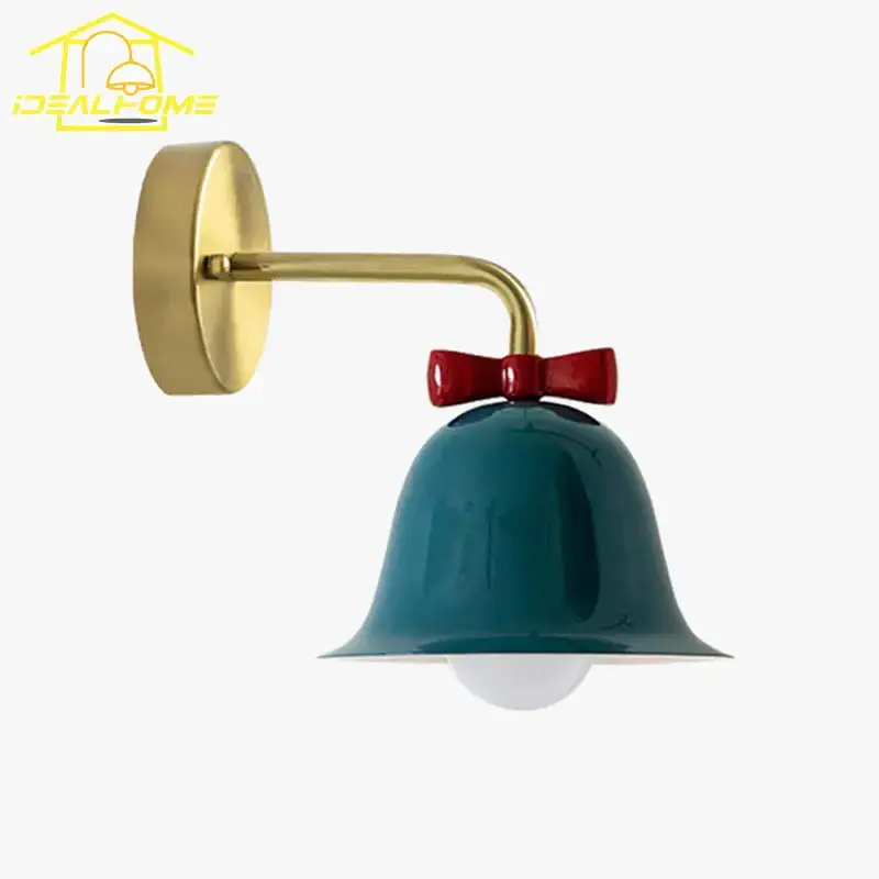 Top Vente Glass wall light with bow and decorative bell