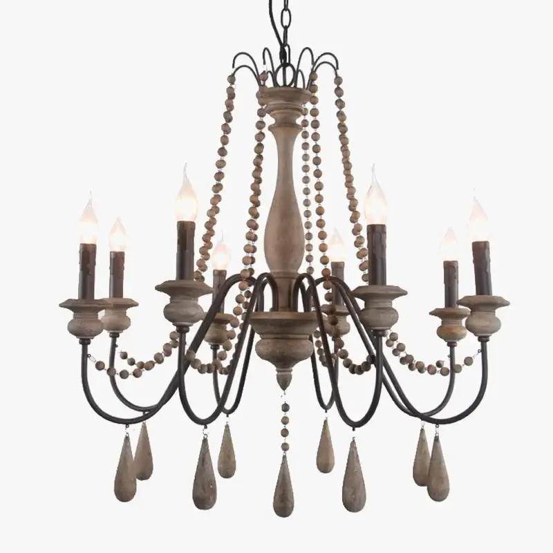 Offre Limitée Retro solid wood chandelier for elegant interior decor
