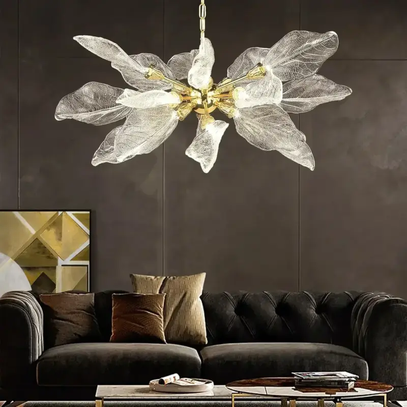 Meilleure Vente Modern metal chandelier with elegant design and decorative leaves