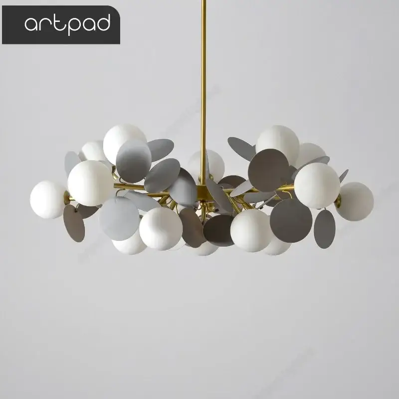 Promotion Modern glass chandelier with golden grape design pendant lights