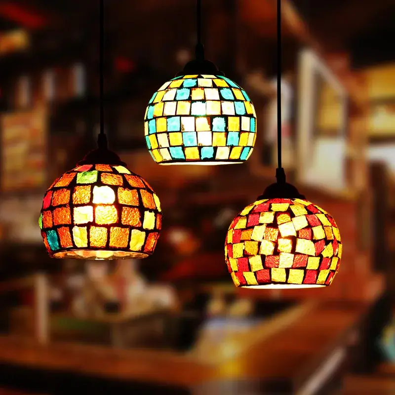Turkish mosaic glass pendant light for hotels bars and restaurants Petit Prix