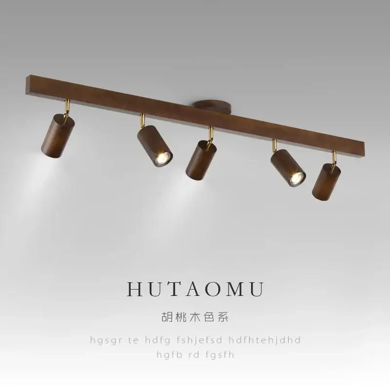 Super Prix Wooden ceiling light with adjustable rotatable spotlight