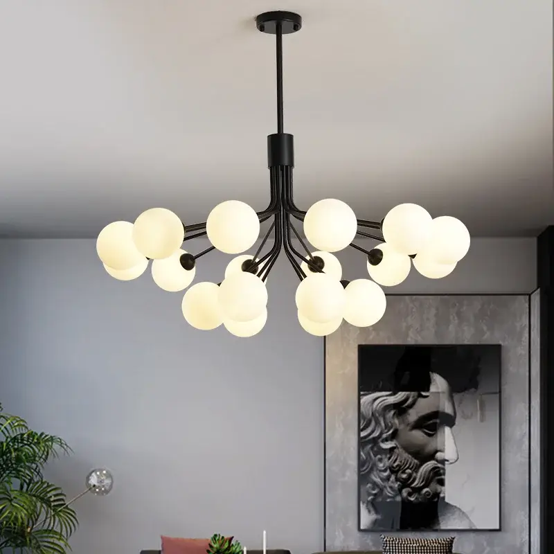 Remise Modern glass ball chandelier for contemporary interiors