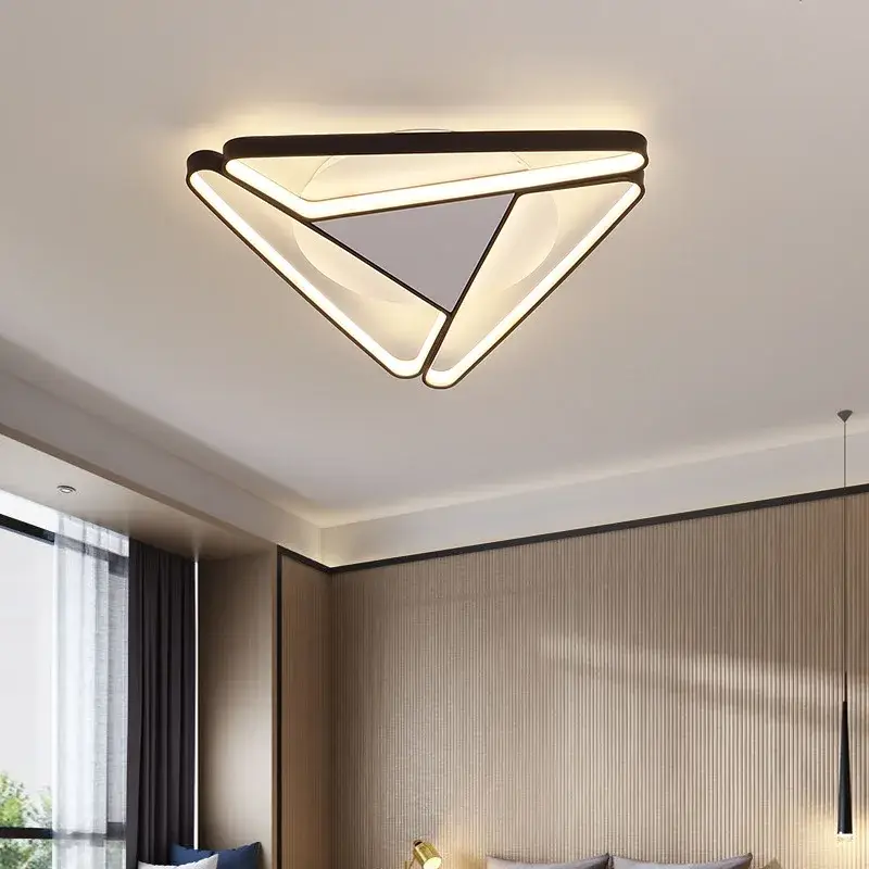 2023 modern triangular aluminum led chandelier, living room bedroom… Nouvelle Collection