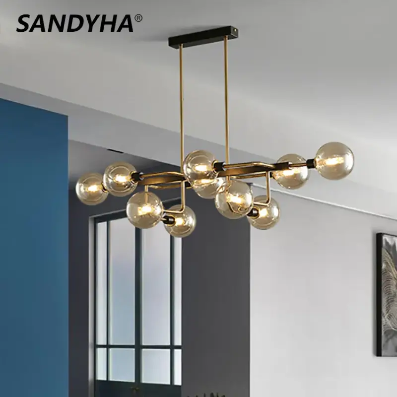 Prix Réduit Modern decorative glass chandelier with led bubbles