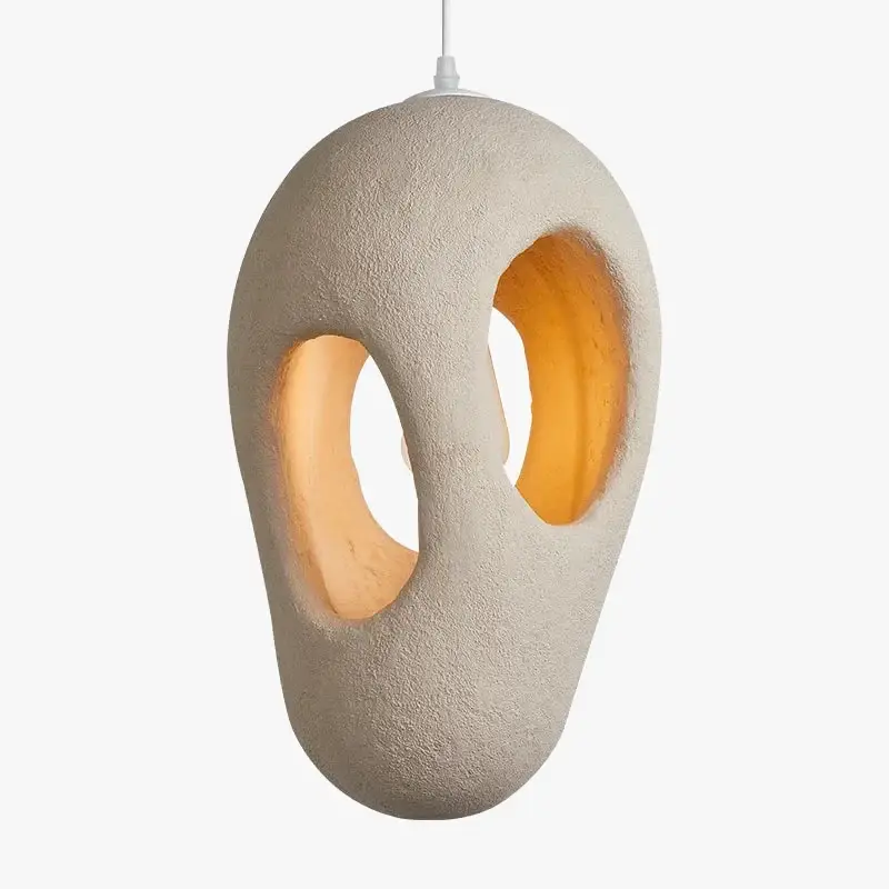 Wabi sabi japanese style pendant light in handcrafted resin Prix Bas