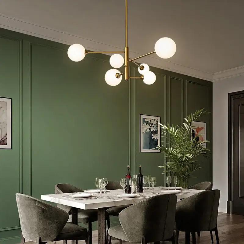 Prix Cassé Scandinavian led chandelier with 6 or 8 lights, modern design