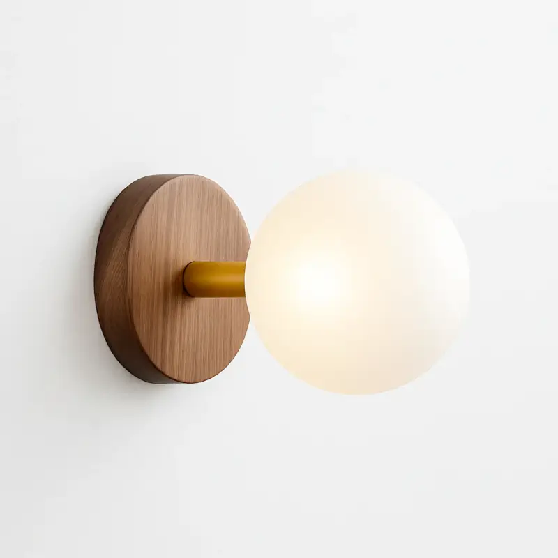 Modern minimalist wooden wall light Produit De Marque